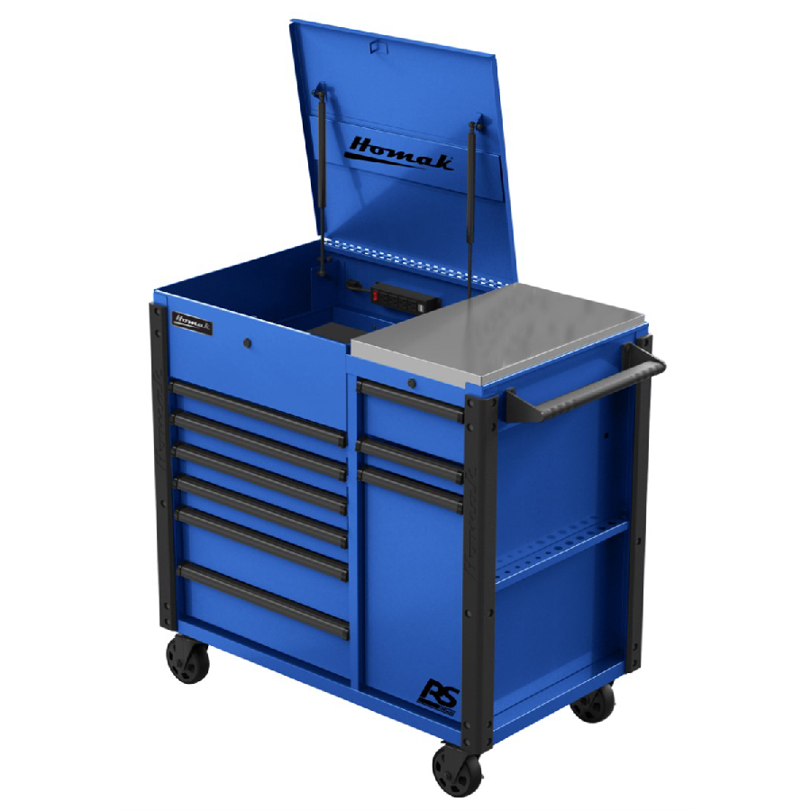 RSPro Series 44" 9-Dwr Pwr Svc Cart Blu