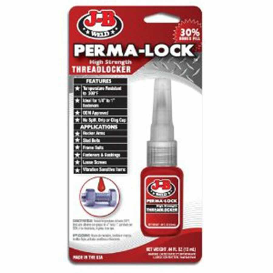 J-B Weld Perma-Lock 13ml. Red Threadlocker