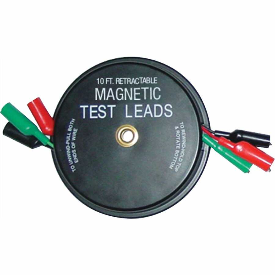 Magnetic Retractable Test Leads - 3 x 10 Ft