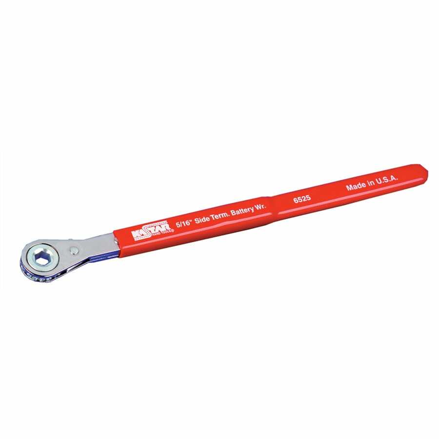 Extra Long Ratcheting Side Terminal Battery Wrench - 5/16 In
