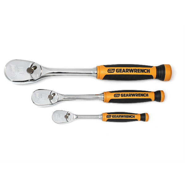 90T Cushion Grip Ratchet Set | 1/4 inch, 3/8 inch and 1/2 inch