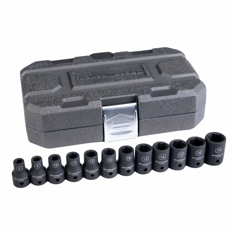 12 Pc. Impact METRIC Standard Socket Set 1/2\" DRIVE