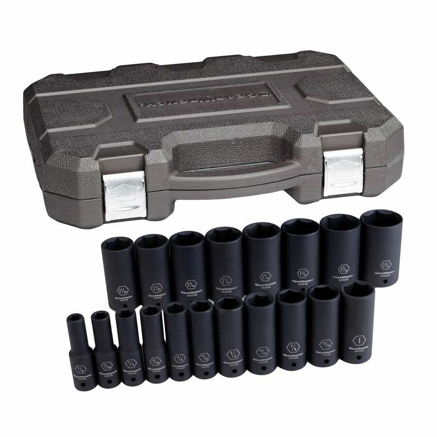 19 Pc. Impact SAE Deep Socket Set 1/2\\ DRIVE\"