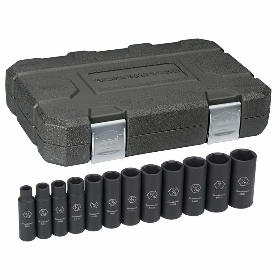 12 Pc. Impact SAE Deep Socket Set 1/2\\ DRIVE\"