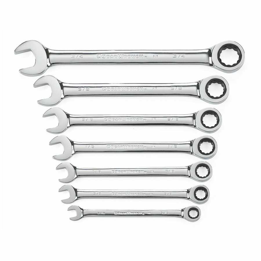 Combination SAE GearWrench Set - 7-Pc