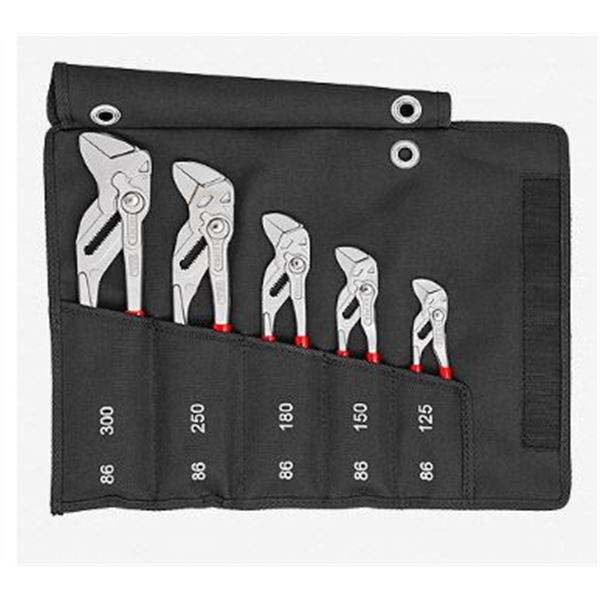 5 Pc Pliers Wrench Set in a Tool Roll