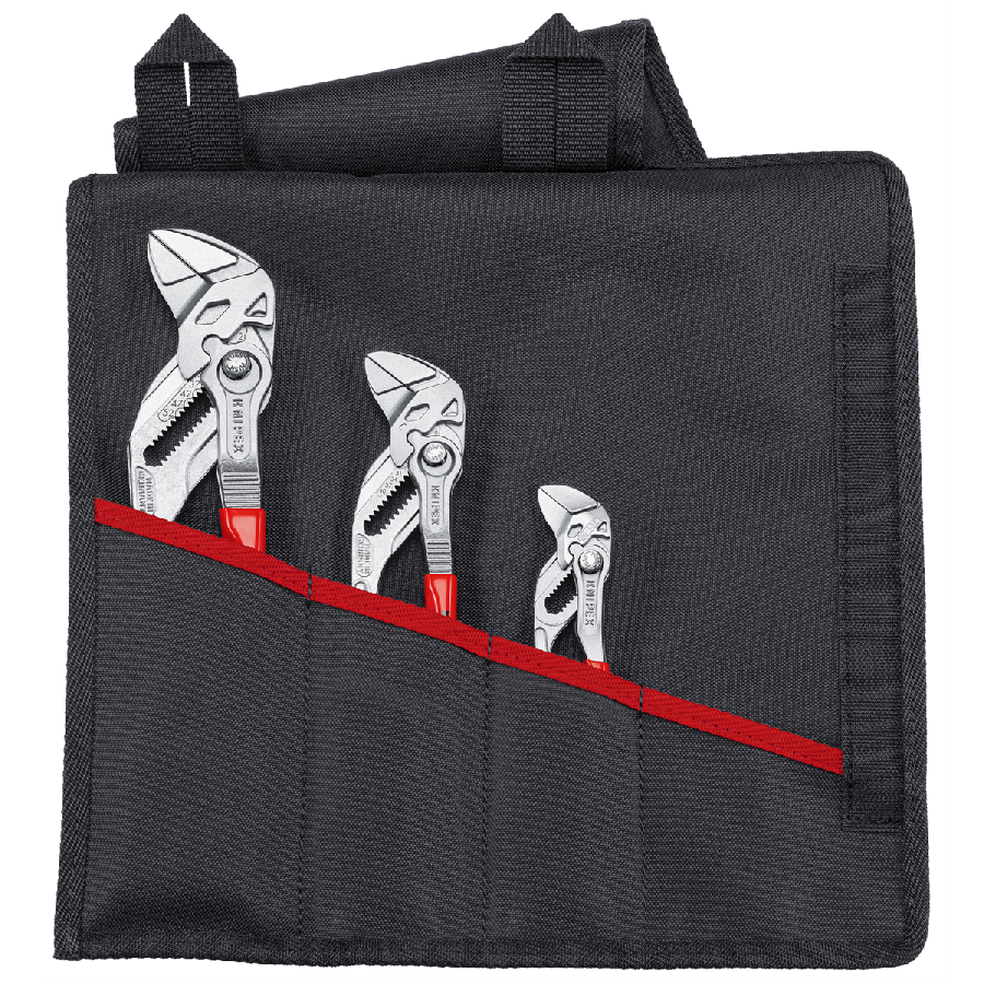 3 Pc Pliers Wrench Set in Tool Roll