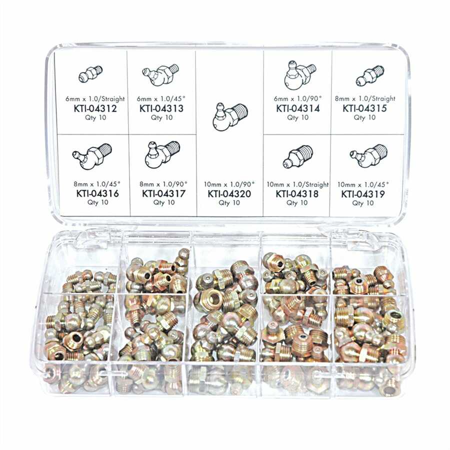 90pc Metric Grease Fitting Assortment