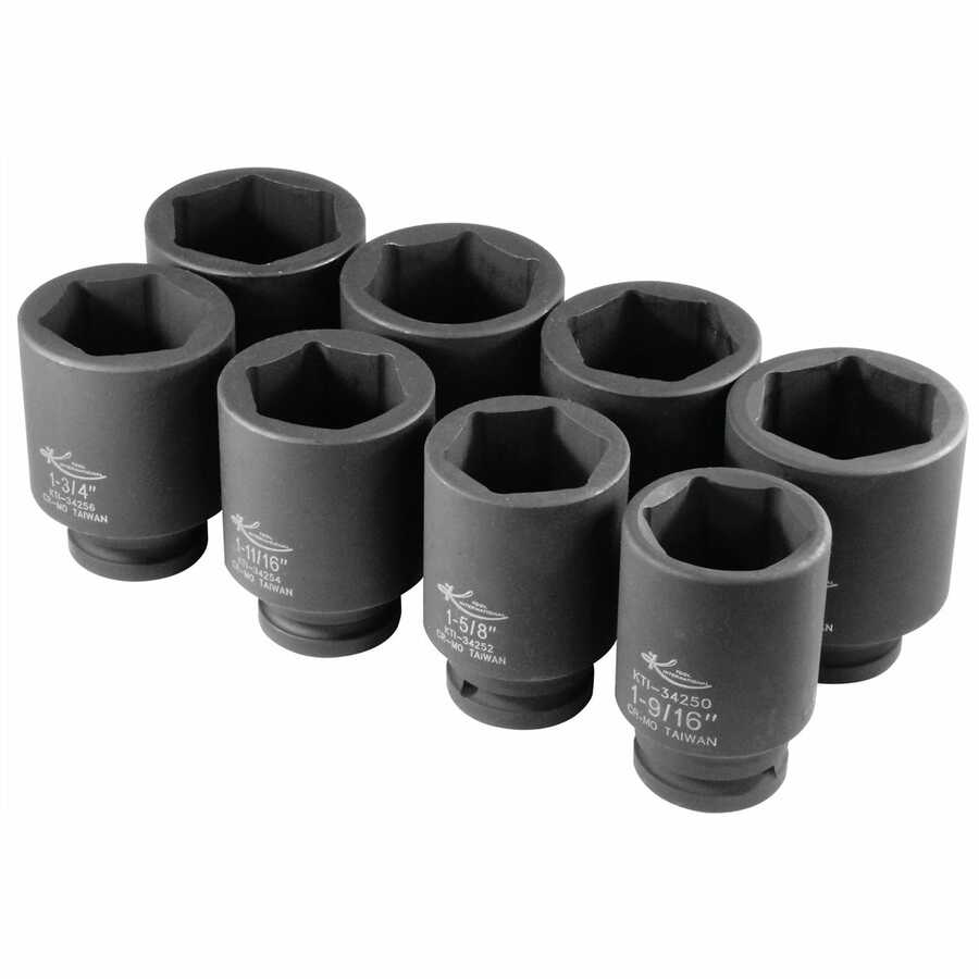 IMPACT SOCKET SET 3/4"DRIVE DEEP 8 PC