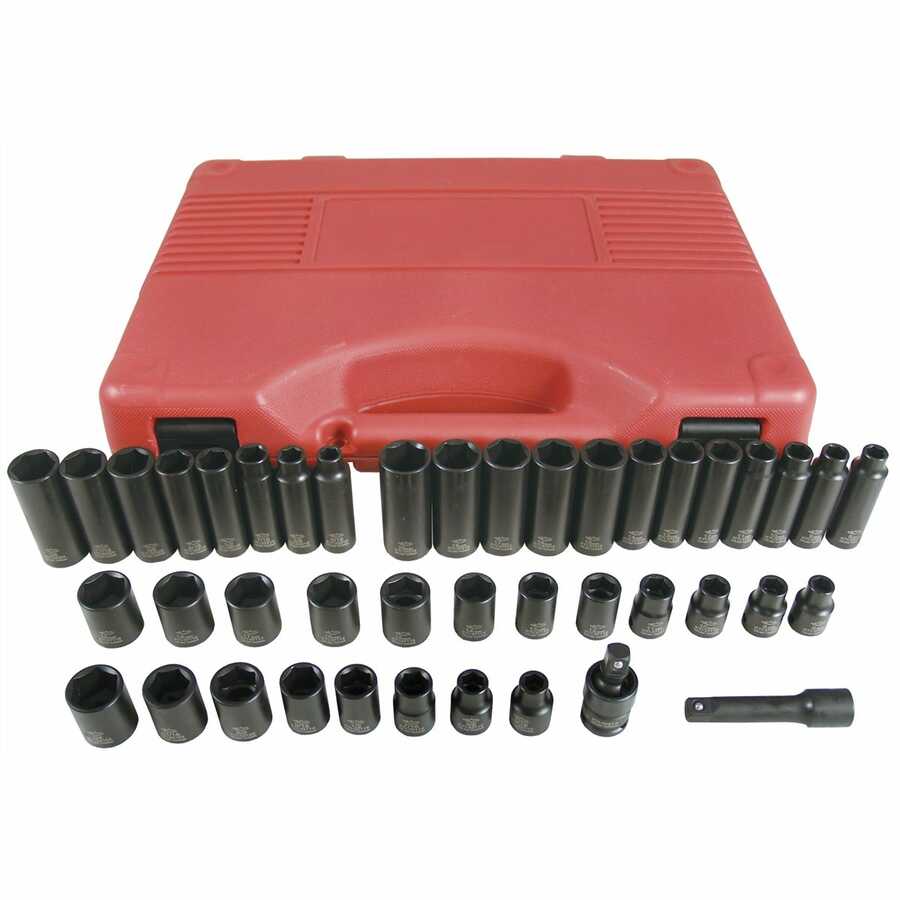 42-piece 3/8" dr. SAE and Metric Impact Socket Set