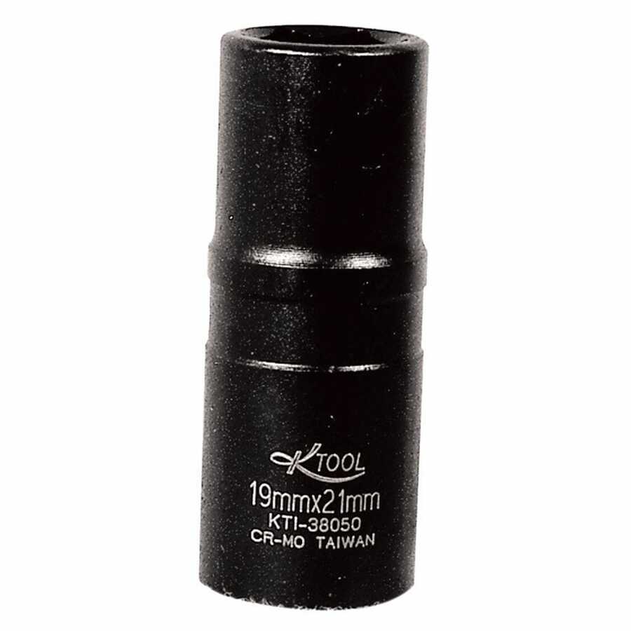 Flip Impact Socket - 1/2 In Dr 6 Pt - 19mm x 21mm