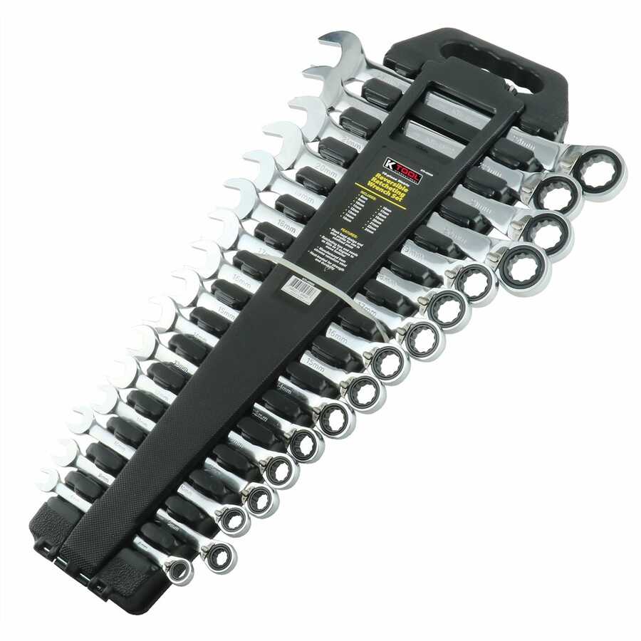 16 Piece Metric Ratcheting Reversible Wrench Set