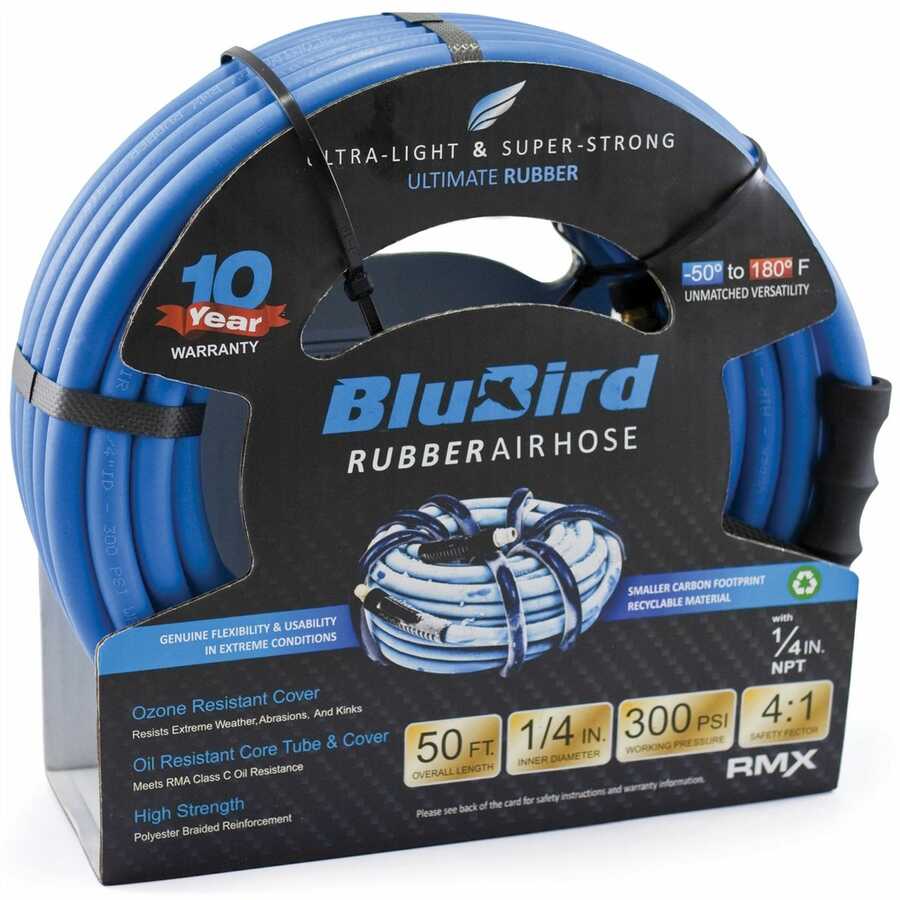 BluBird Air Hose 1/4" x 50', 1/4" NPT