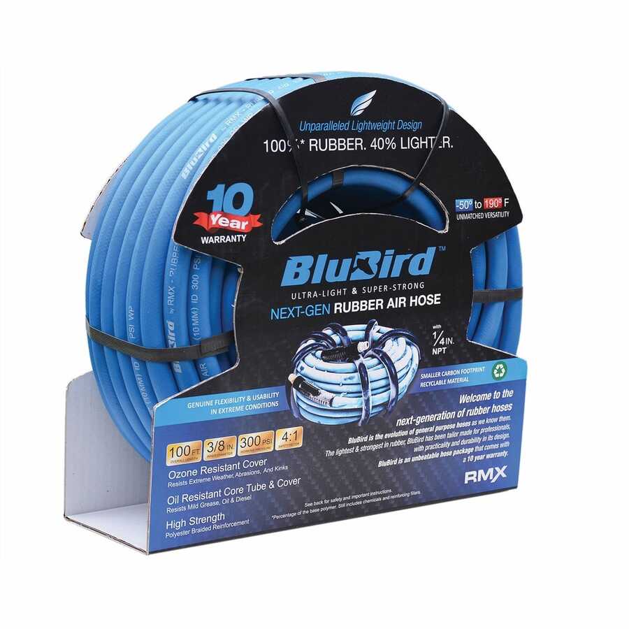 BluBird Air Hose 3/8" x 100', 1/4" MNPT