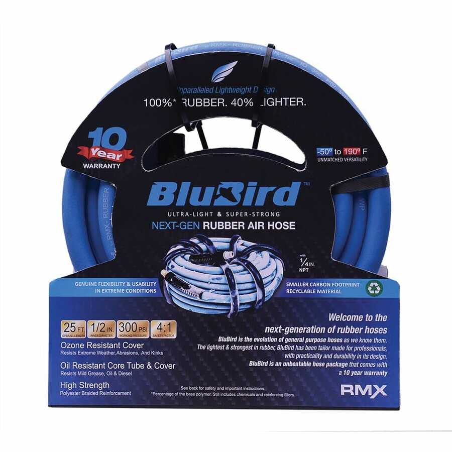 BluBird Air Hose 1/2" x 25', 1/2" MNPT