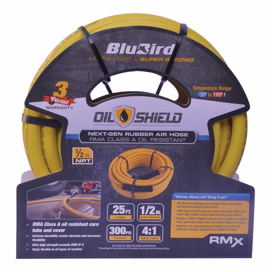 BluBird Oil Shield 1/2" x 25' Air Hose