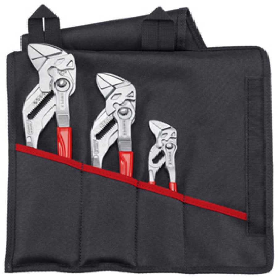 3 Pc Pliers Wrench Set in Tool Roll