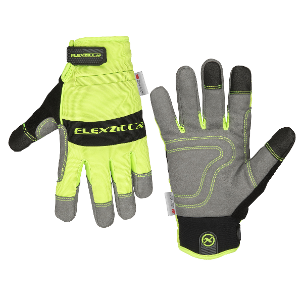 Gloves 3M Liner 70g Leather Gry/Blk/ZillaGreen XL