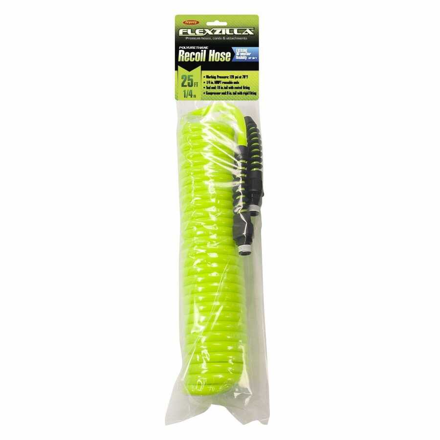 1/4"X25' PU RECOIL HOSE GREEN