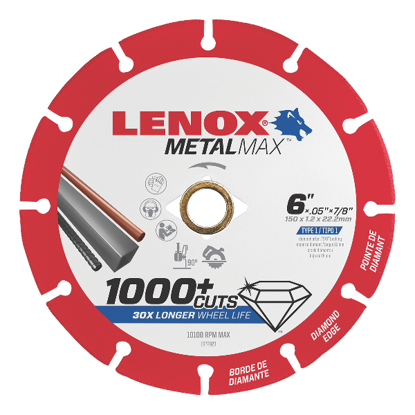 LENOX Metal Max DIAM CUTOFF WHEEL AG/CS 6" X 7/8"