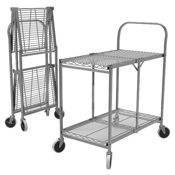 Two-Shelf Collapsible Wire Utility Cart