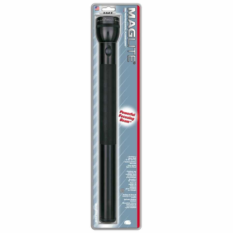 Flashlight - 6 D-Cell - Black