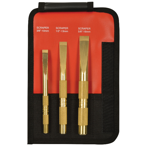 3 PIECE BRASS SCRAPER SET