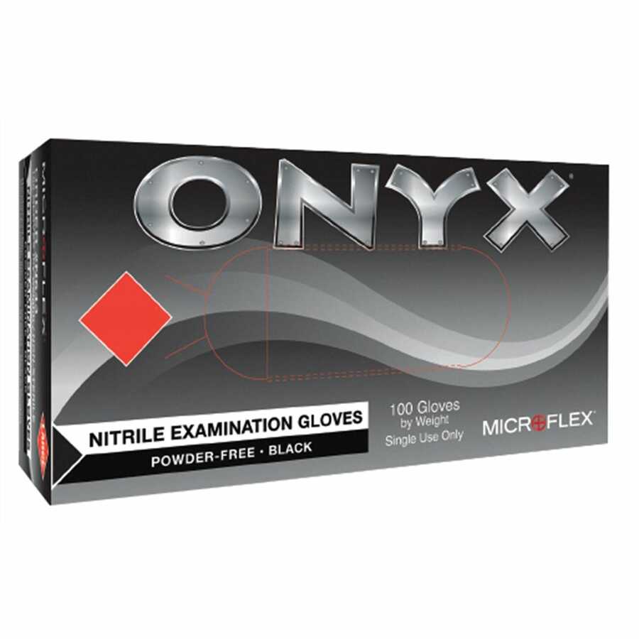 BOX MICROFLEX ONYX N64 BLACK NITRILE 100 GLOVES Med