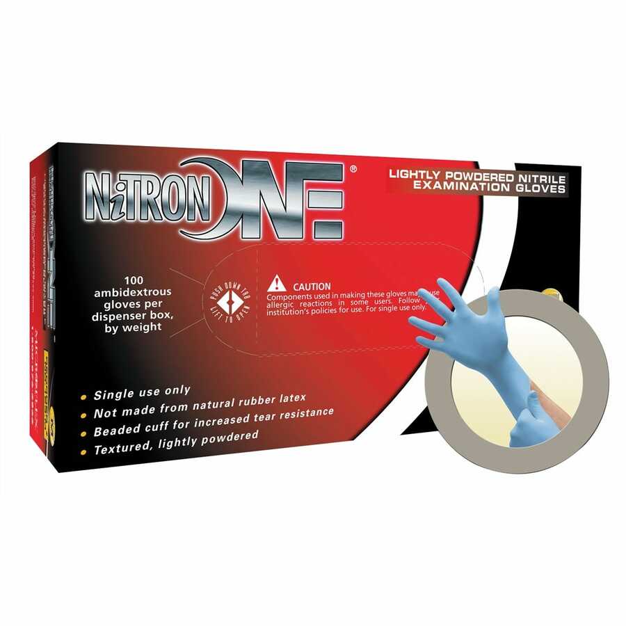 Nitron One Lightly-Powdered Nitrile Gloves 100/Box - Medium