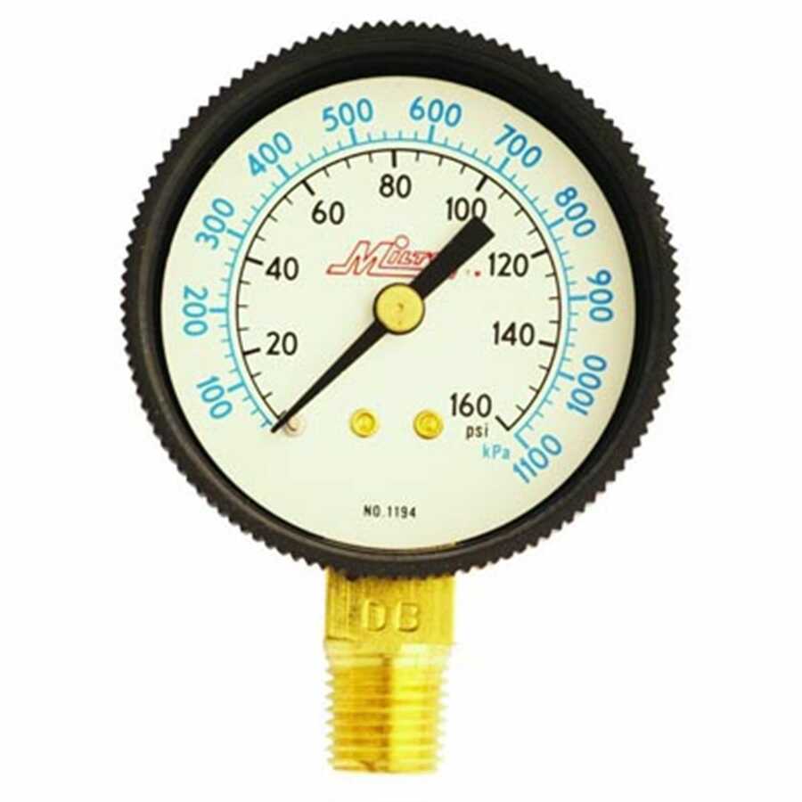 Pressure Gage 1/4 In NPT Bottom Mount 0-60 PSI