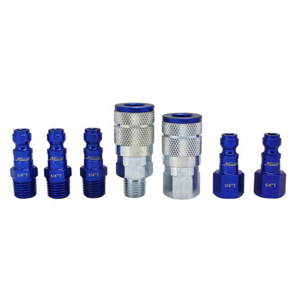 7 Piece T-Style 1/4" NPT Blue