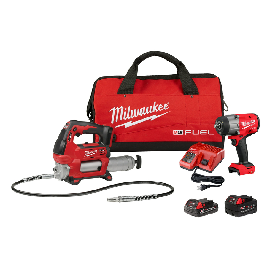 M18 FUEL™ 1/2" HTIW w/ Friction Ring & Grease Gun Combo Ki