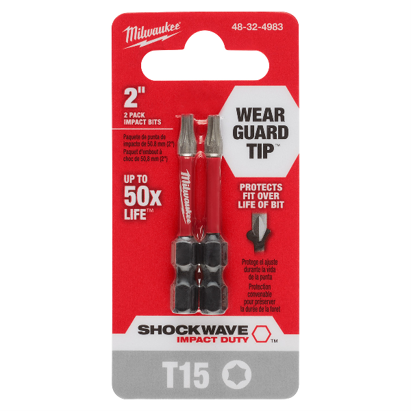 SHOCKWAVE Impact Duty 2" T15 Bit 2PK