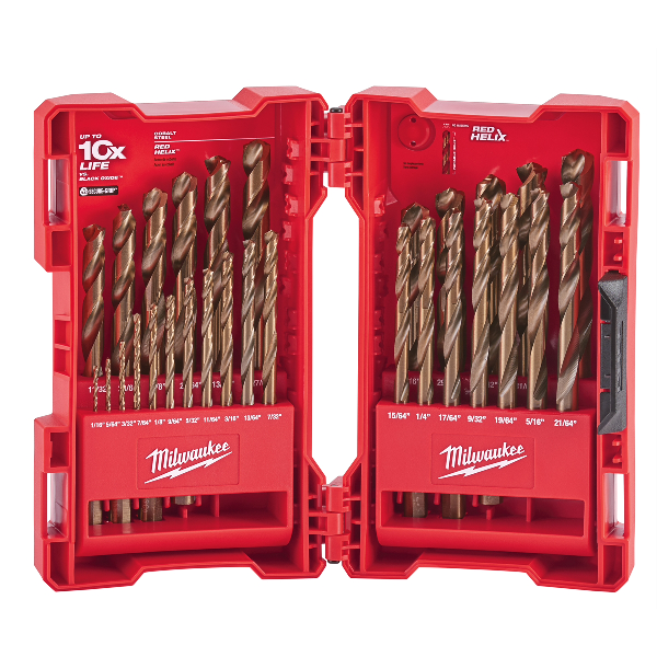 29 Pc RED HELIX Cobalt Drill Bit Set