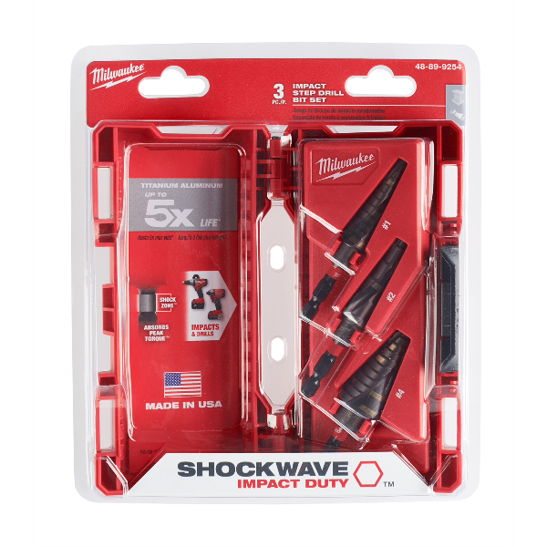 3-pc SHOCKWAVE Impact Duty #1, #2, #4 Step Bit Kit