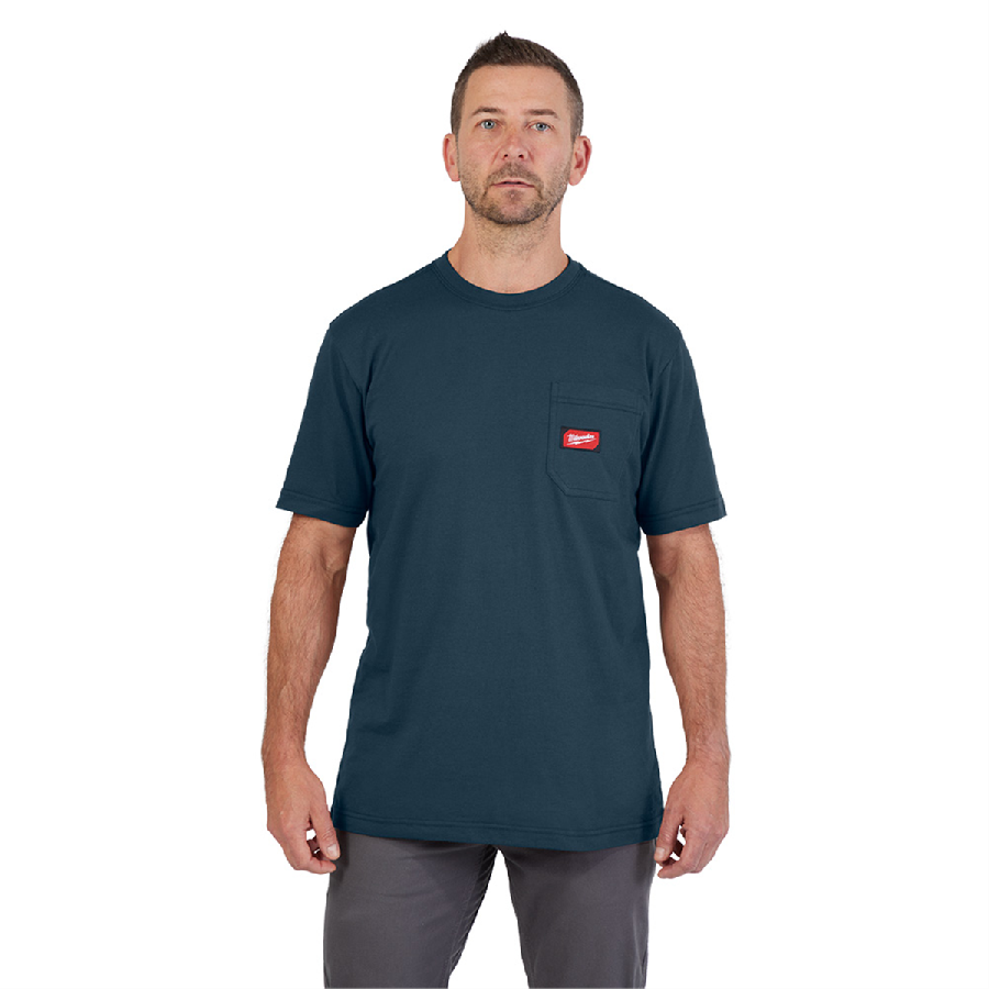 GRIDIRON? Pocket T-Shirt - Short Sleeve Blue S