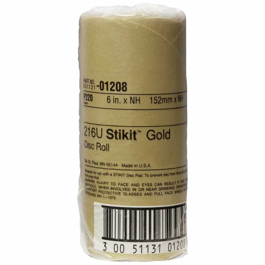 Stikit Gold Disc Roll, 6 Inch, P220A Grade 75/Roll