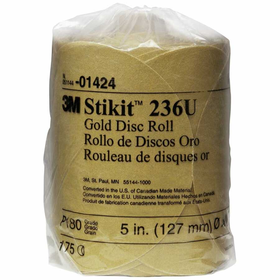 Stikit Gold Disc Roll, 5 Inch, P180A Grade 175/RL