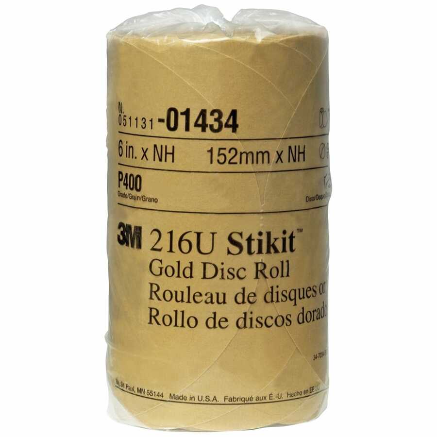 Stikit Gold Disc Roll, 6 Inch, P400A Grade 175/Roll