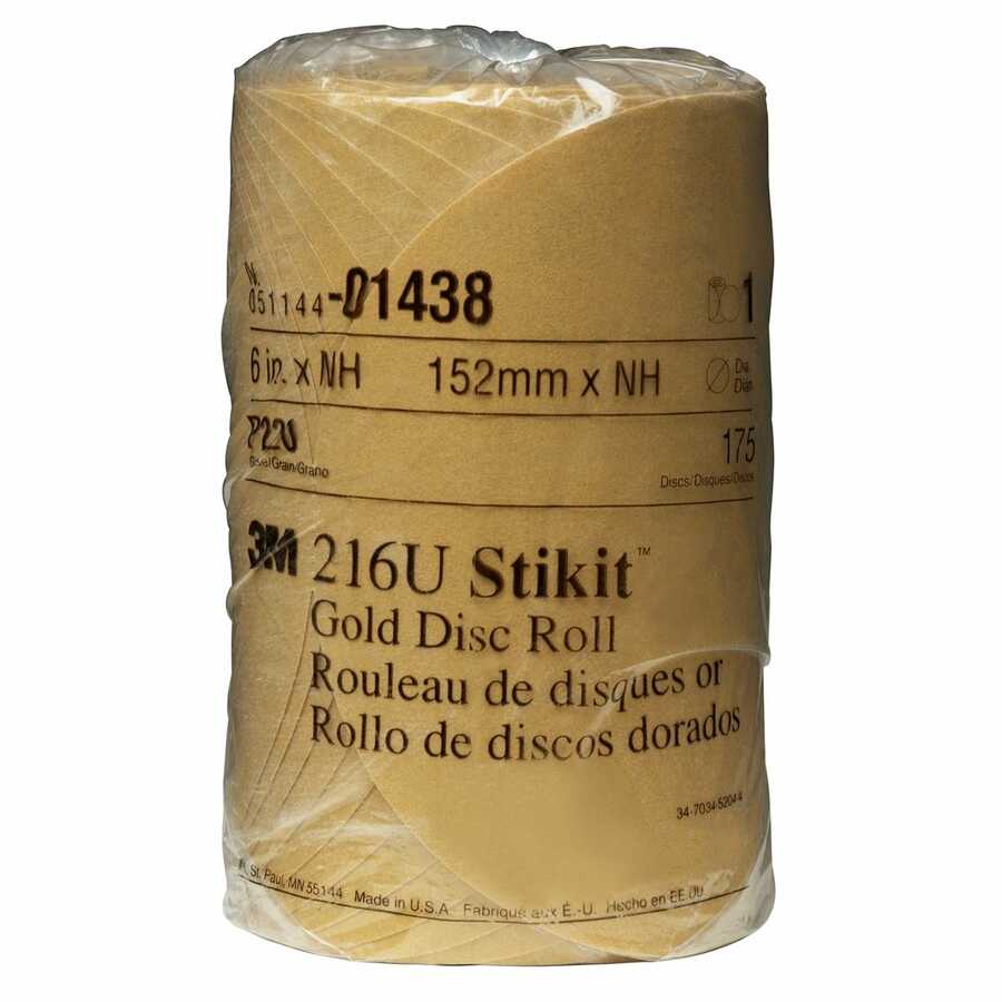 Stikit Gold Disc Roll, 6", P220 Grit