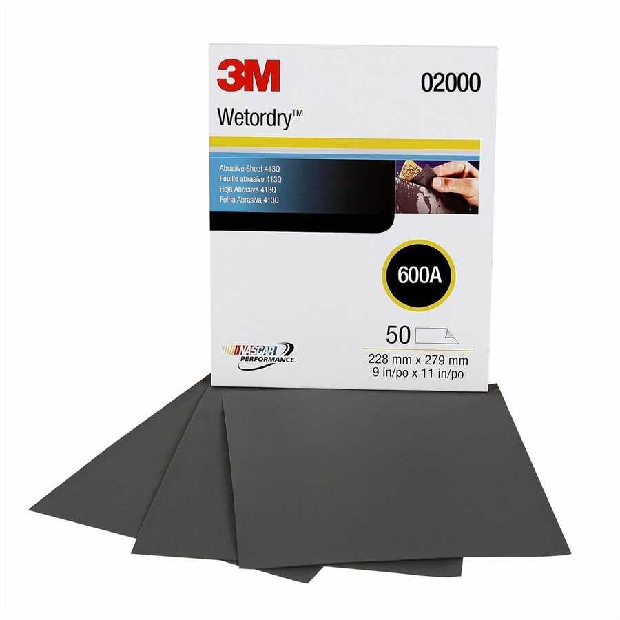 WetordryT Tri-M-iteT Sand Paper Sheets - 9 In x 11 In - 600 Grad