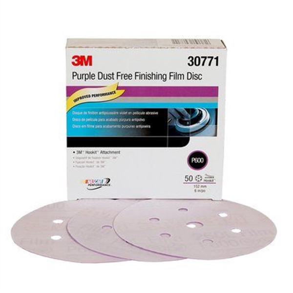 Purple Finishing Film Hookit Disc Dust-Free, 6 Inch, P600 Grade