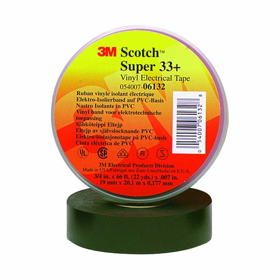 Scotch Super 33+ Vinyl Electrical Tape, 3/4 in x 66 ft (19 mm x