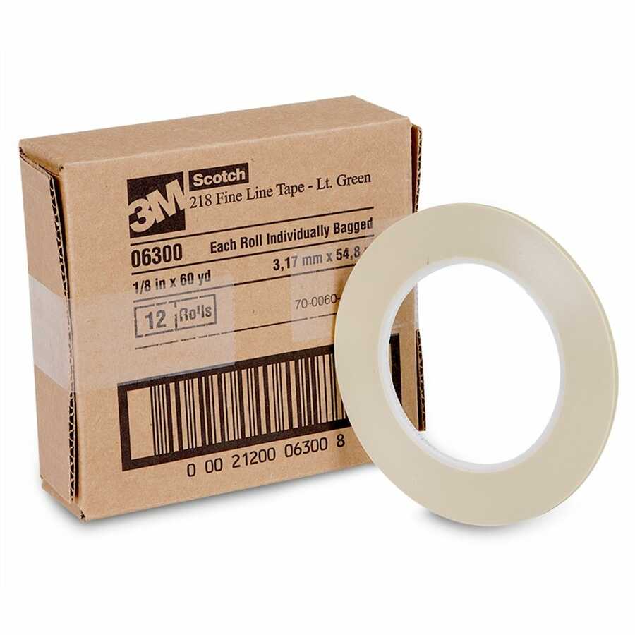 Scotch Fine Line Tape 218 Green, 1/8 Inch Width