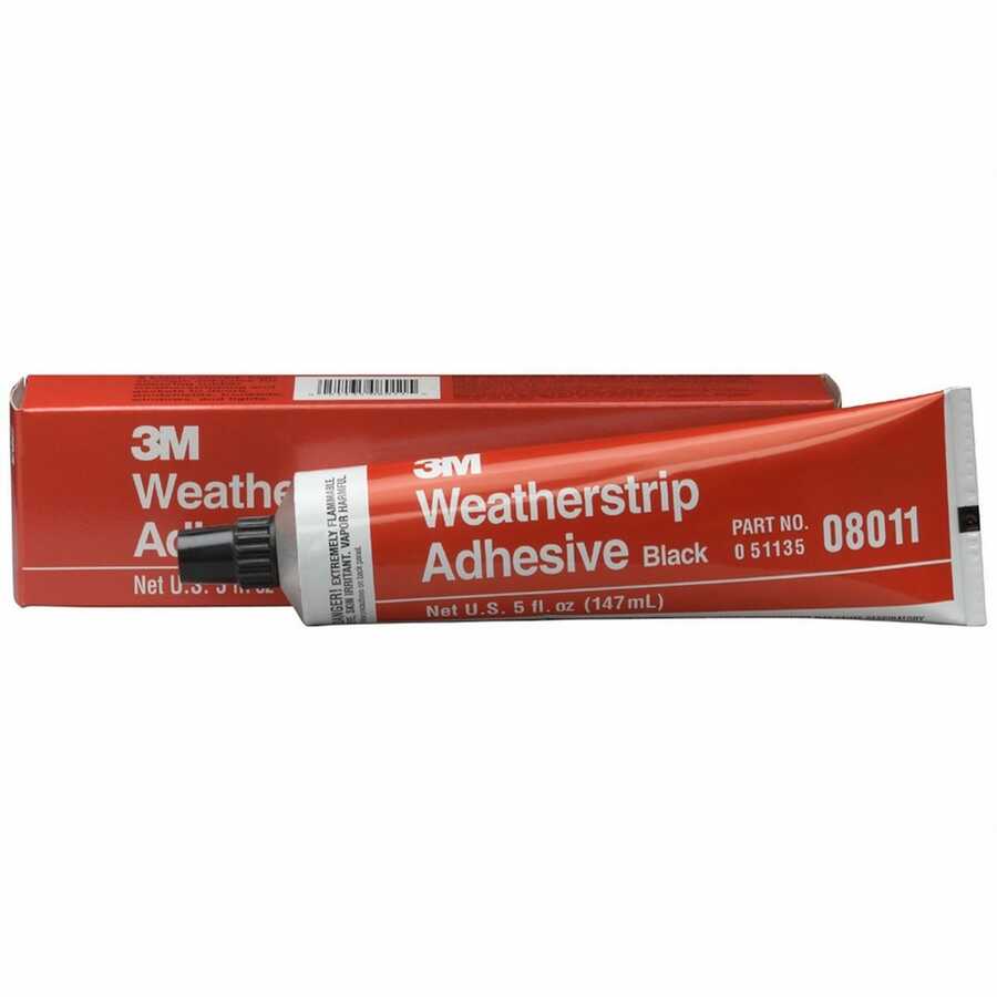 Weatherstrip Adhesive, Black, 5 Ounce Tube