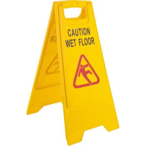 Caution - Wet Floor, 12" Wide x 24" High, Plastic Floor Sign