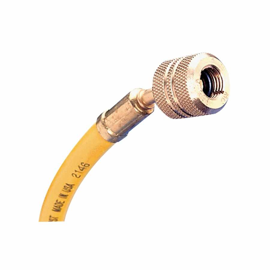 Charging Hose w/ Auto Shut Off Fitting - 72 In - Yellow