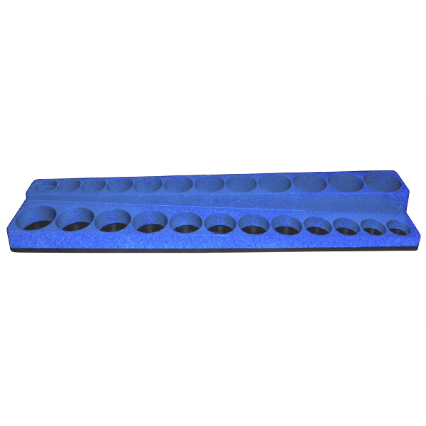 3/8" drive Shallow / Deep (24 Hole) Socket Organizer (Neon Blue