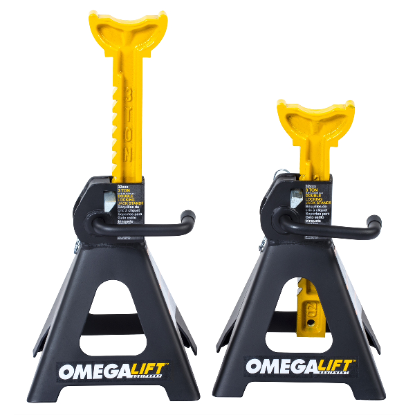 Double locking 3 ton ratchet style jack stands