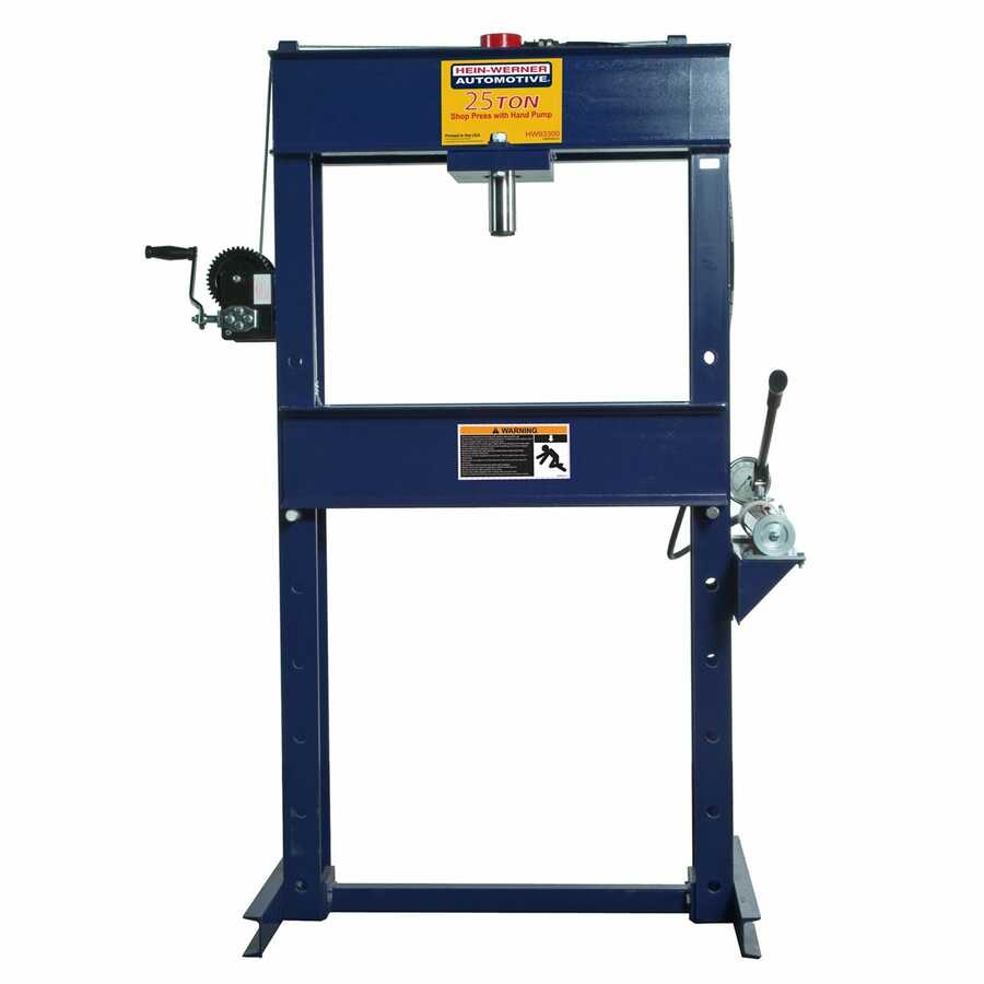 25 TON SHOP PRESS, 6" STROKE, W/ H-PUMP